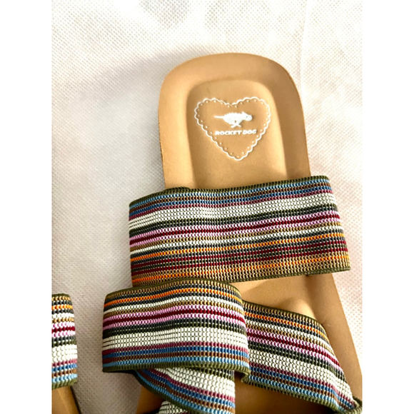 Rocket Dog Ellen Multi Stripe Strappy Flat Sandals Women Size 7 - Picture 5 of 7